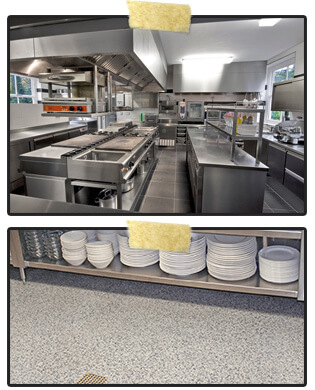 Restaurants and Commercial Kitchen, Concrete service, kitchen epoxy flooring